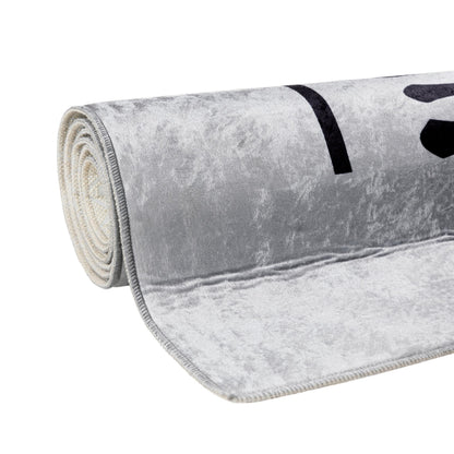 Tapis de Cuisine "KITCHEN" Gris/Noir