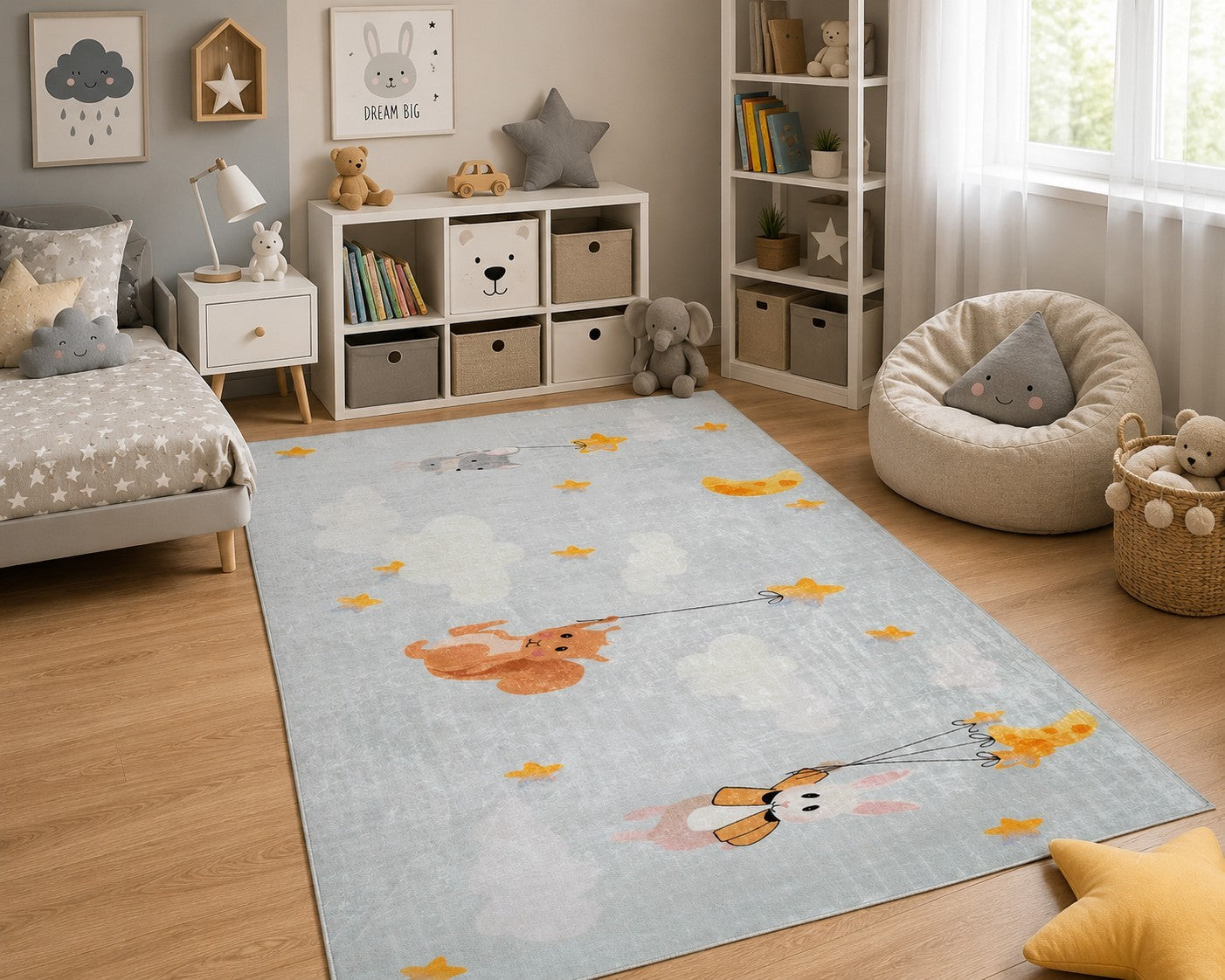Tapis Enfant Animaux & Étoiles