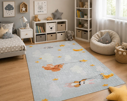 Tapis Enfant Animaux & Étoiles