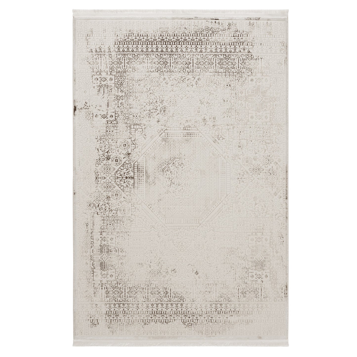 Tapis Vintage Élégance Crème & Gris
