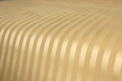 Parure de Lit Satin en Microfibre - Rayures Tissées - Jaune